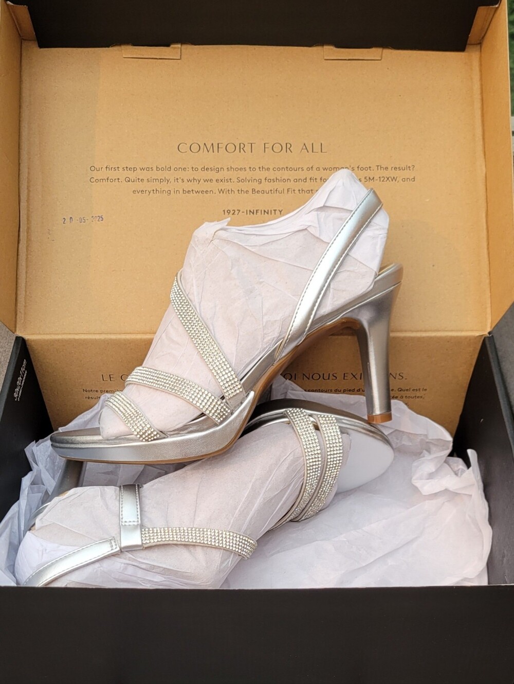 Naturalizer Silver Rhinestone Slingback Heels